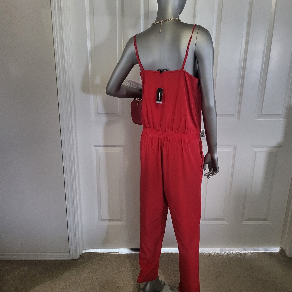 Express Red Jumpsuit - Picture 5 of 11